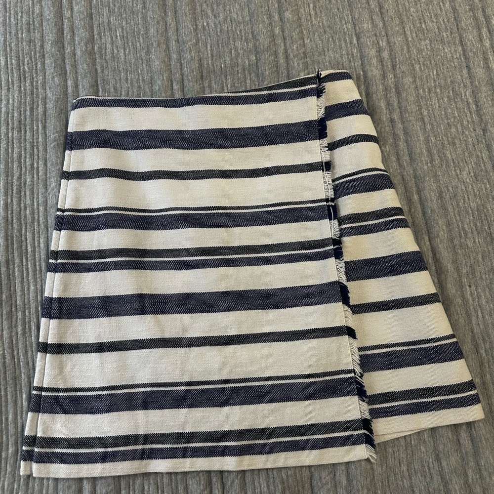 LOFT Cream and Blue A-Line Mini Skirt for Casual Wear